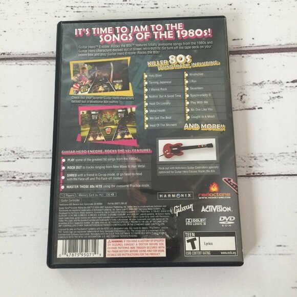 Guitar Hero Encore Rock The 80s Sony PlayStation 2 PS2 Video Game Tested Works - Picture 3 of 10